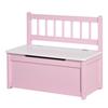 Children's toy chest/storage bench with hinged lid and safety hinges, 60 x 30 x 50 cm, pink