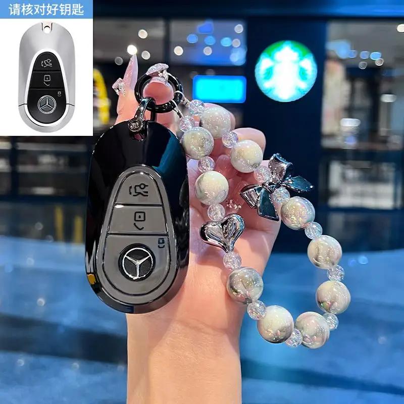 TGM3   Female Key Case for Mercedes Benz CLS CLA GL R SLK AMG A B C S Class 3 Button Remote Car Key Cover Holder Keychain Accessories