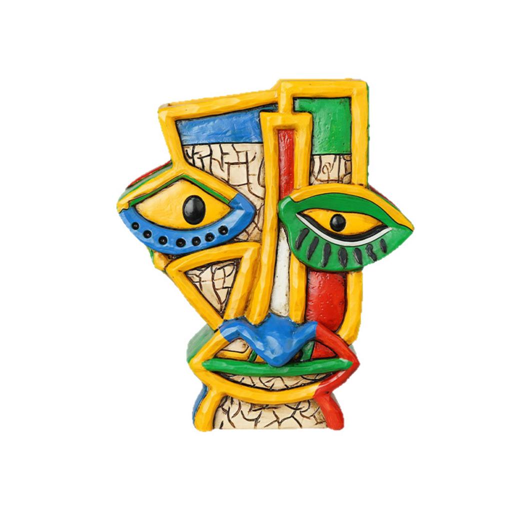 Von Picasso inspiriertes abstraktes Gesicht Pflanzgefäß - Brutalismus Pflanzgefäß mit skulpturaler Kunst für Heimdeko & Bepflanzung