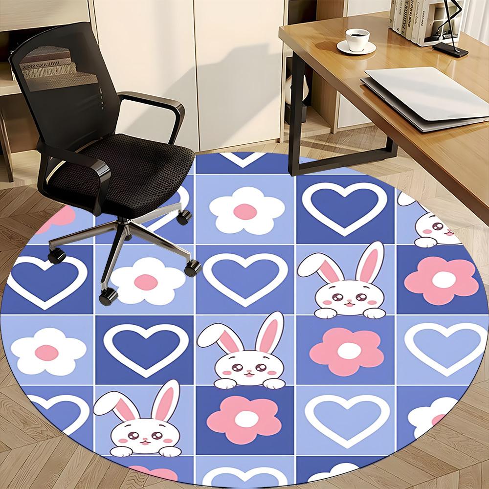 1pc Bunny Heart Chair Carpet for Office, Soft Flannel Throw Mat, Perfect for Office, Holiday Party Decoration Choice Yy260320127