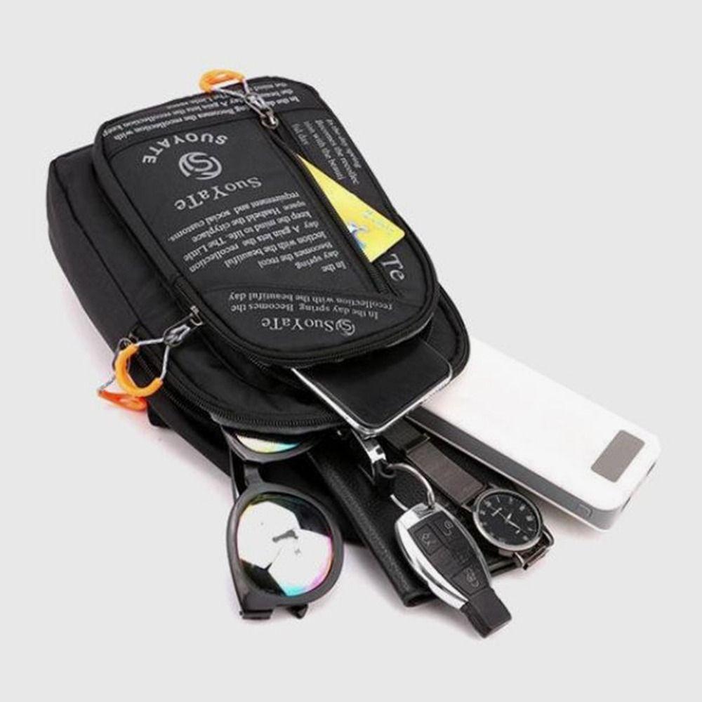 1Pcs New Nylon Men Chest Bag Black Blue Green Multifunctional Crossbody Bag Sports Large Capacity Waist Bag Mobile Phone