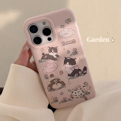 Frühlings-Ins-Blumenkatze für Apple 17pro Max Handyhülle für IPhone15 Süße 16 Silikon 13 Weich