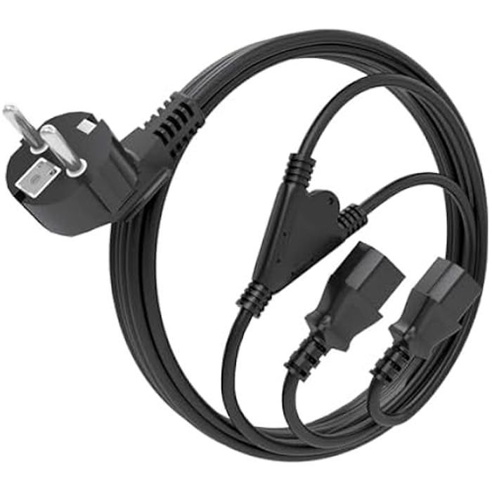 Câble d'alimentation pour processeur - AISENS - A132-0865 - 3,0 m - 100 % cuivre - 1500 W max