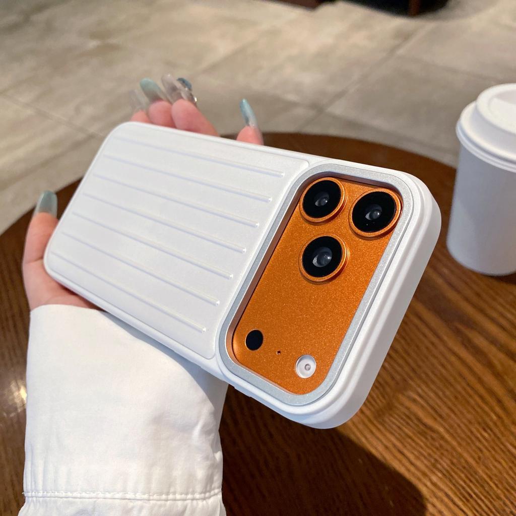 Ribbed Corrugated Suitcase Stripe Soft Silicone Phone Case For Apple iPhone 17 16 15 14 13 Pro Max Solid Color Shockproof Cover