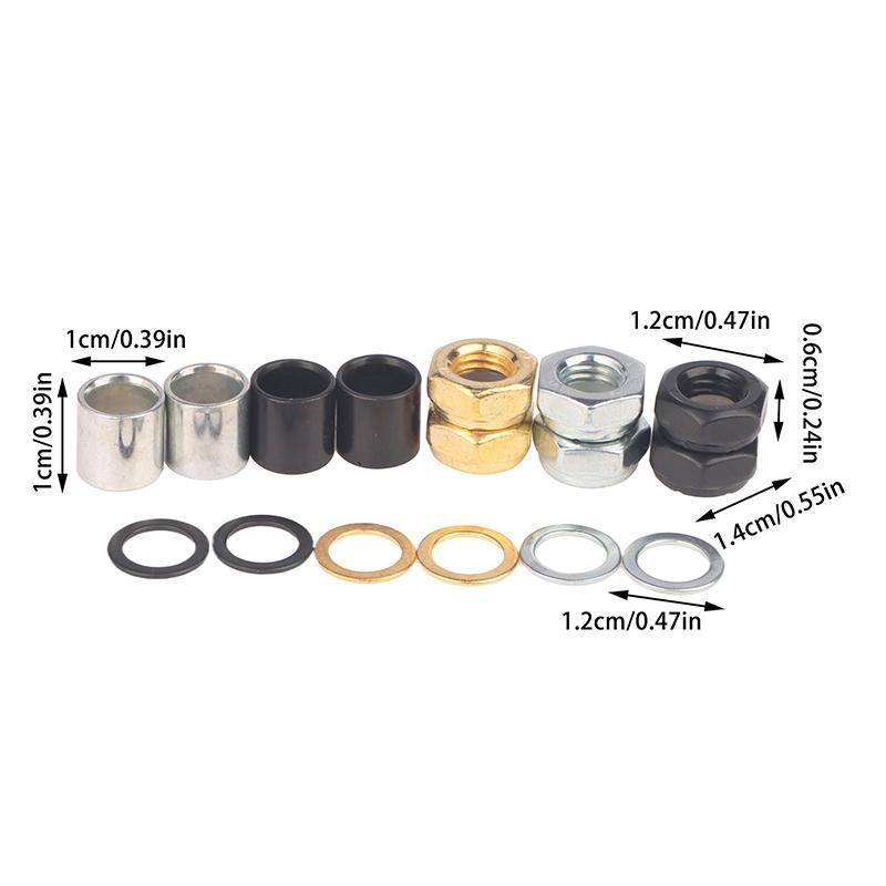 16Pcs Skateboard Longboard Bearing Spacers Washers Hardware Screws Mounting M8 Bolts Set Four-Wheeled Skateboard Accessories