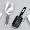 Curved Boar Bristle Hair Brush Professional Detangling Hairbrush Head Massage Comb Hairdressing Styling Comb for Women Men