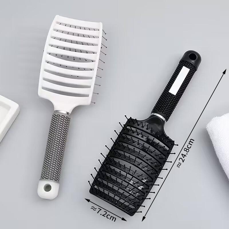 Curved Boar Bristle Hair Brush Professional Detangling Hairbrush Head Massage Comb Hairdressing Styling Comb for Women Men
