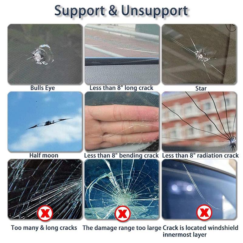 Windshield Repair Kit Quick Fix Car Cracked Glass Windscreen Repair Tool Resin Sealer DIY Auto Window Screen Polishing Portable