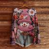 Women's Christmas Print Lightweight Sweater Casual Long Sleeve Knitted Pullover