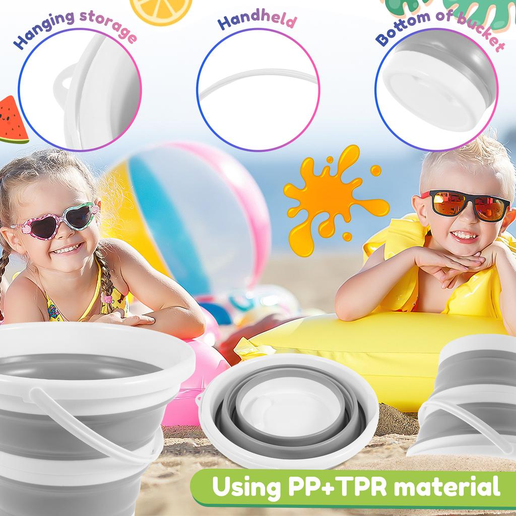 10L Portable Folding Bucket Thickened Beach Fishing Car Washing Collapsible Bucket Household Travel Outdoor Camping Bucket