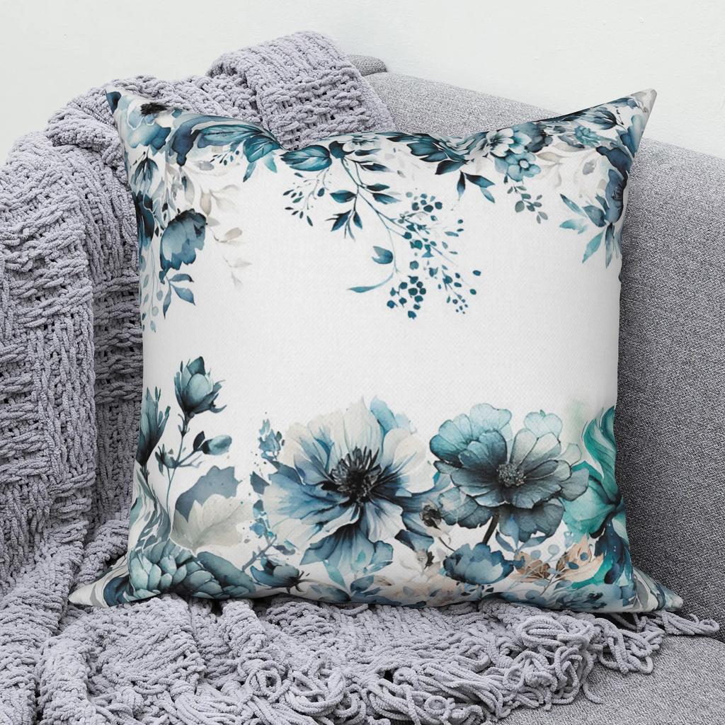 Tropical Flower Pattern Throw Pillow Cover With Short Plush Print For Living Room Sofa Decoration Cushion Cover Pillow Covers