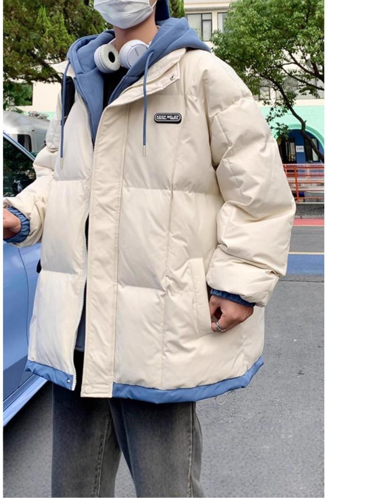 Men's 2025 New Style Winter Cotton Jacket: Thickened Two-Piece Look, Warm Padded Coat