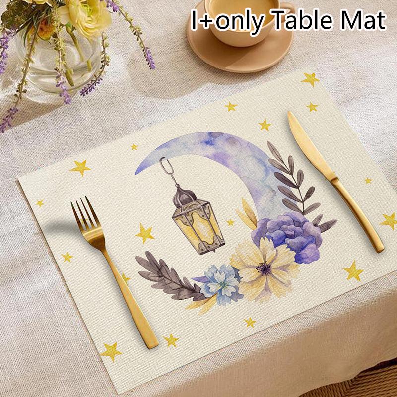 

Рамадан Лен Подставка под тарелку Ид Мубарак Украшения для стола Мусульманские Исламские Принадлежности для вечеринки Фонарь Луна Коврик Домашнее украшение