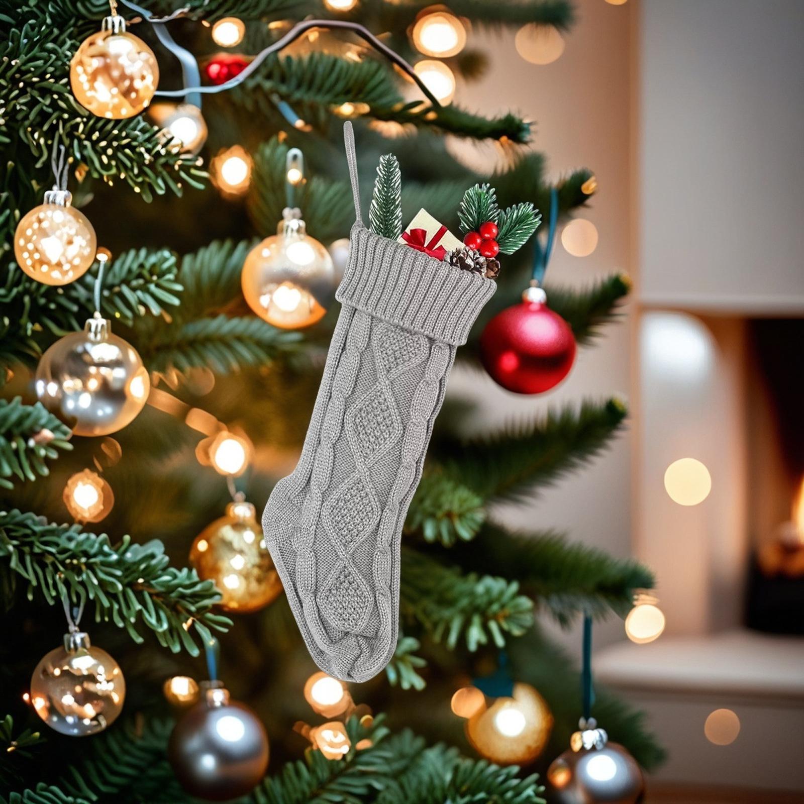 

Рождественские носки Рождественское украшение Домашнее украшение для стен Мешок для конфет Носки Ромб Подарок Вязаные носки One Size