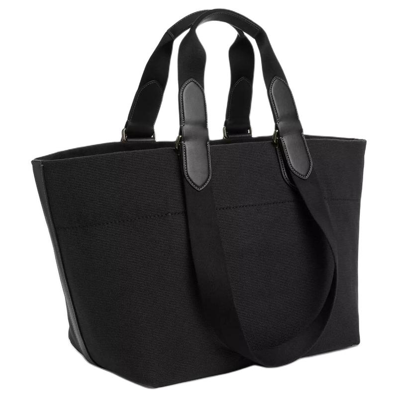 COACH Tour 35 Letter Logo Tote Bag Tote Bag Shopping Bag Fabric Shoulder Handbag Small Men's Black