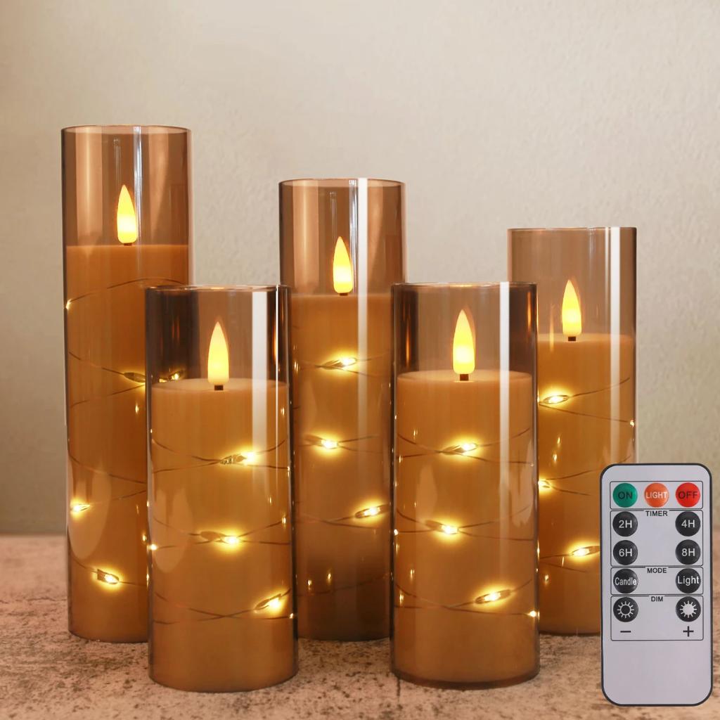 LED Flameless Candles with Remote Control Flickering Waterproof Electric Candle LED Tealights for Halloween Christmas Home Decor