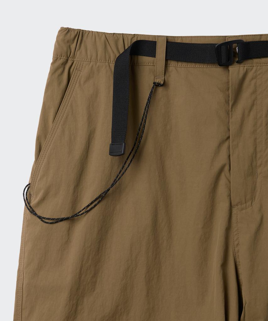 Musinsa Standard [City Leisure] Fleece-Lined Wide Belted Parachute Pants [Mud Beige]