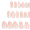 24Pcs Women Nude Press on Nails, Natural Glossy Almond Stick-on Fake Nails, Full Cover Long Glue on False Nails