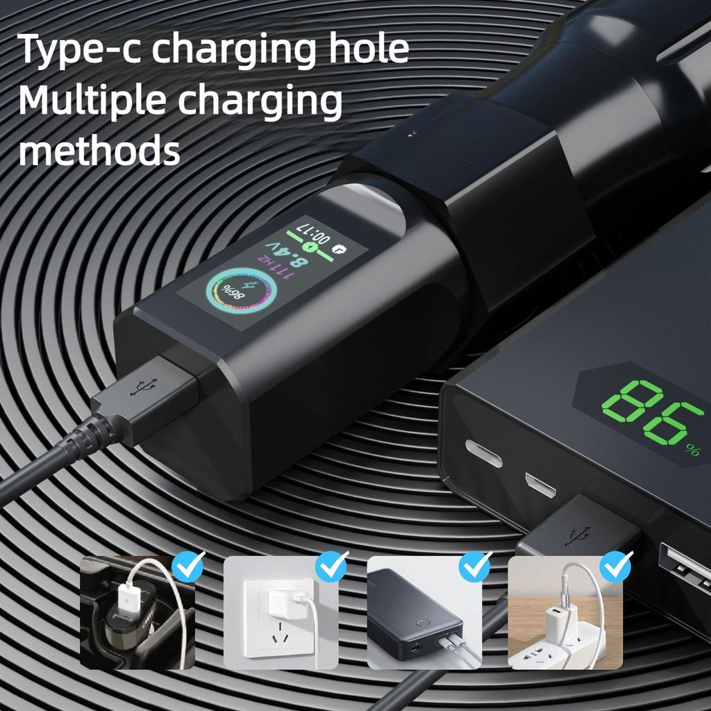 Wireless Rechargeable Tattoo Pen Embroidery Pen Motor Tattoo Machine Adjustable Stroke Tattoo Equipment