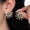 Retro Spiral Metal Earrings with Silver Needle - Unique, Fashionable Design for Women