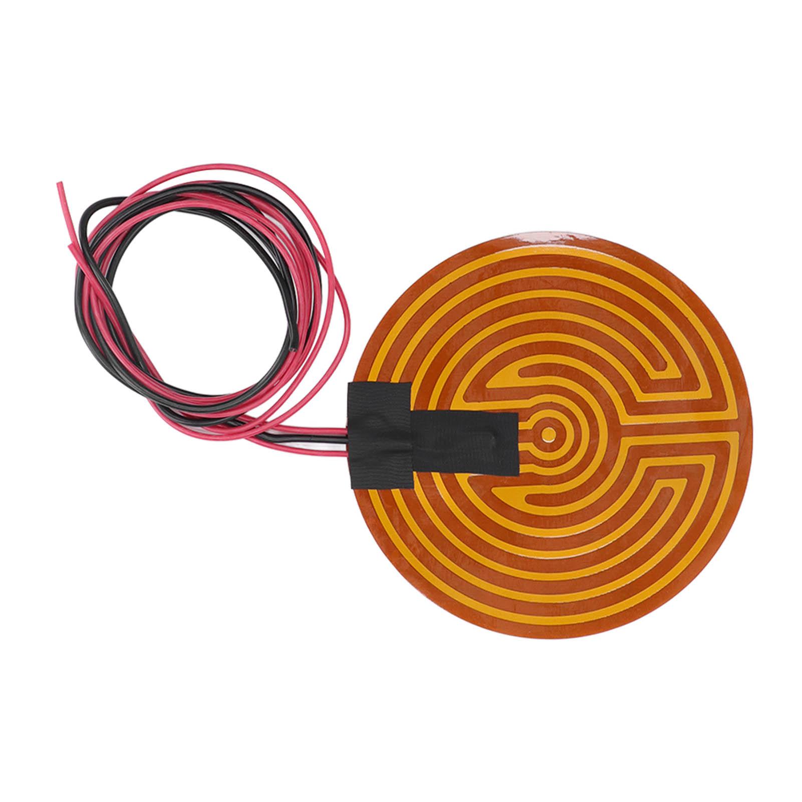 

Круглая нагревательная пленка PI 120 Вт, гибкая полиимидная нагревательная пластина, аксессуары для горячего стола 3D-принтера, DC12V