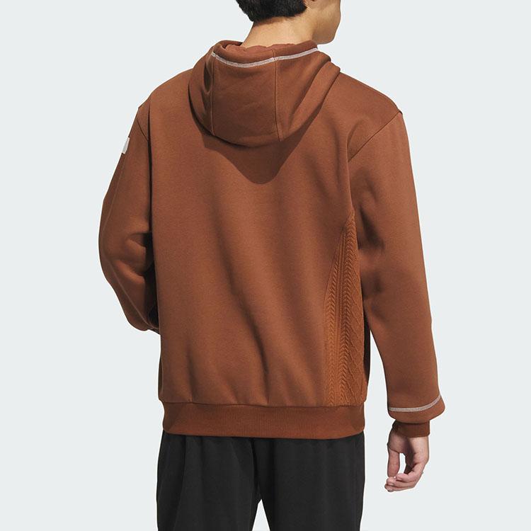 Adidas Lounge Hooded Sweatshirt Men Tops Brown IQ1365