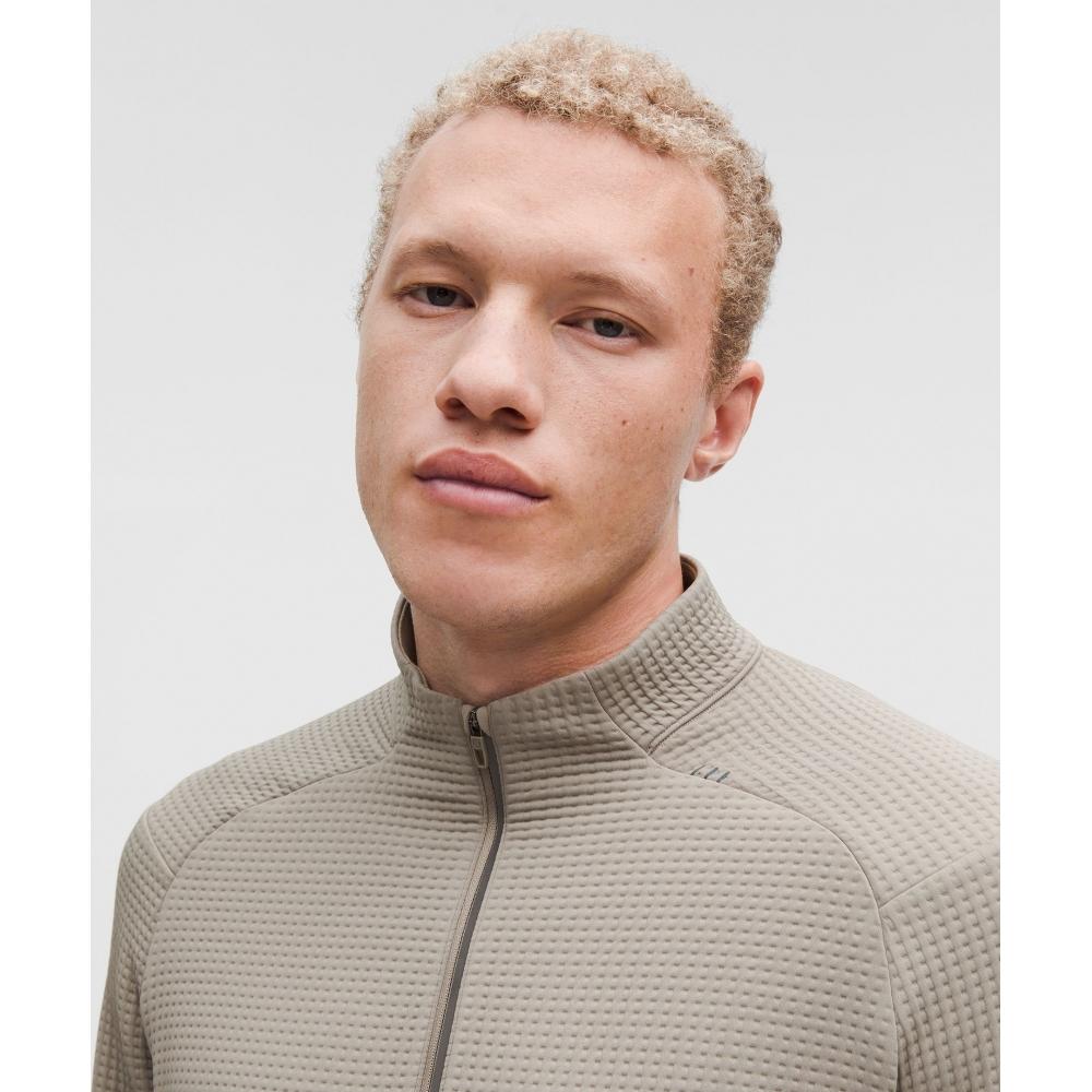 Lululemon Waffle Knit Half Zip Warm Ash Grey