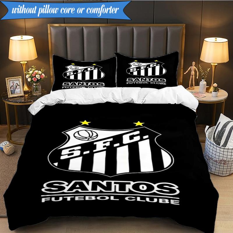 3PCS Powerful Football Crest Design Printed Soft Bedding Set,Including 1pc Duvet Cover And 2pcs Pillowcases Perfect for Bedroom, Dormitory, Fan gift