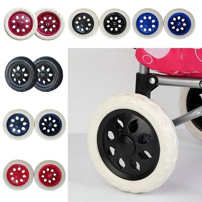 2Pcs Durable EVA Shopping Cart Wheels 6.3Inch Replacement Travelling Trolley Caster Anti Slip Flexible Wheelchair Caster