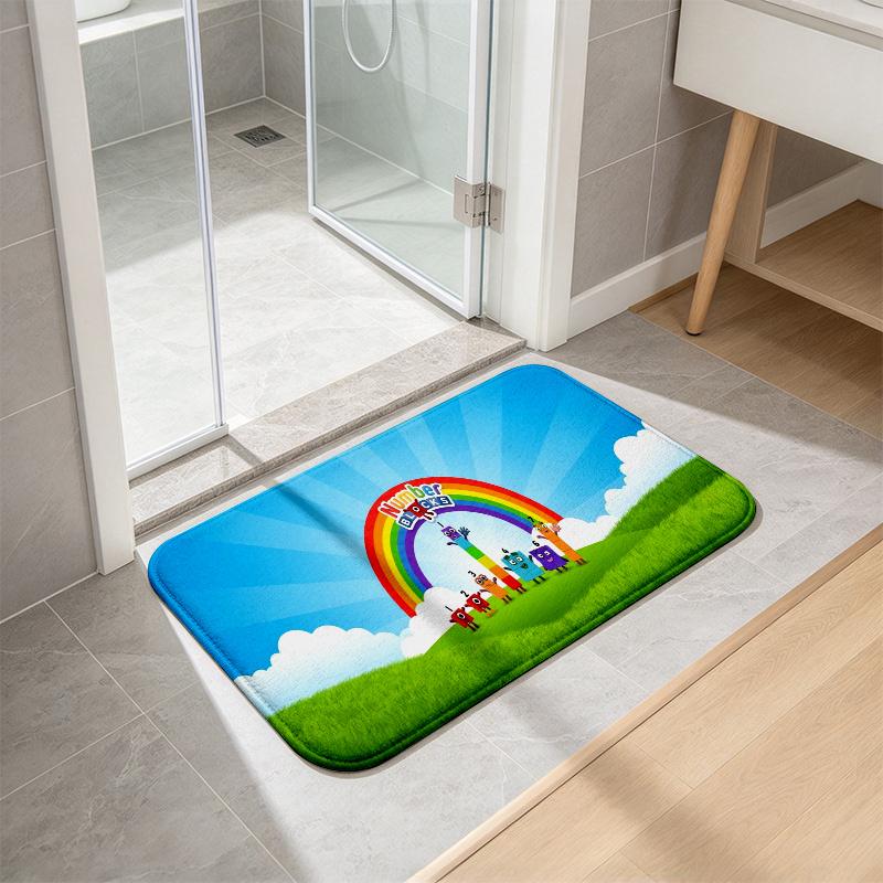 Numberblocks Flannel Kitchen Mat Christmas Soft Area Rug Non Slip Floor Carpet Home Decoration