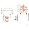 Ethnic Style Pearl Jewelry Set Vintage Tassel Eyebrow Pendant Women Jewelry Suit  Wedding