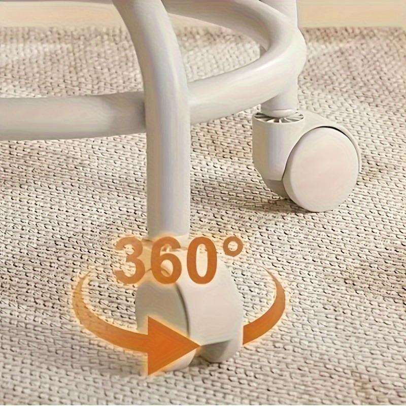 Modern 360° Rotating Crystal Stool with Wheels – Transparent Plastic Seat & Cushion, Casters for Easy Mobility, Perfect for Office and Home Use