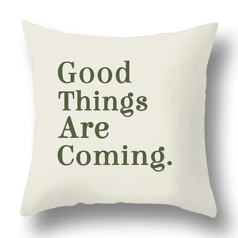 Green Plant Abstract Geometric Printing Pattern Home Living Room Sofa Decoration Square Polyester Throw Pillow Pillowcase