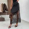 Abito Bodycon Midi/Maxi Patchwork in Pizzo da Donna Autunno Inverno