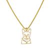Simple S925 Sterling Silver Pet Dog Necklaces Jewelry Gold Plated Cute Cat Memorial Custom Pendant Gift for Dogs