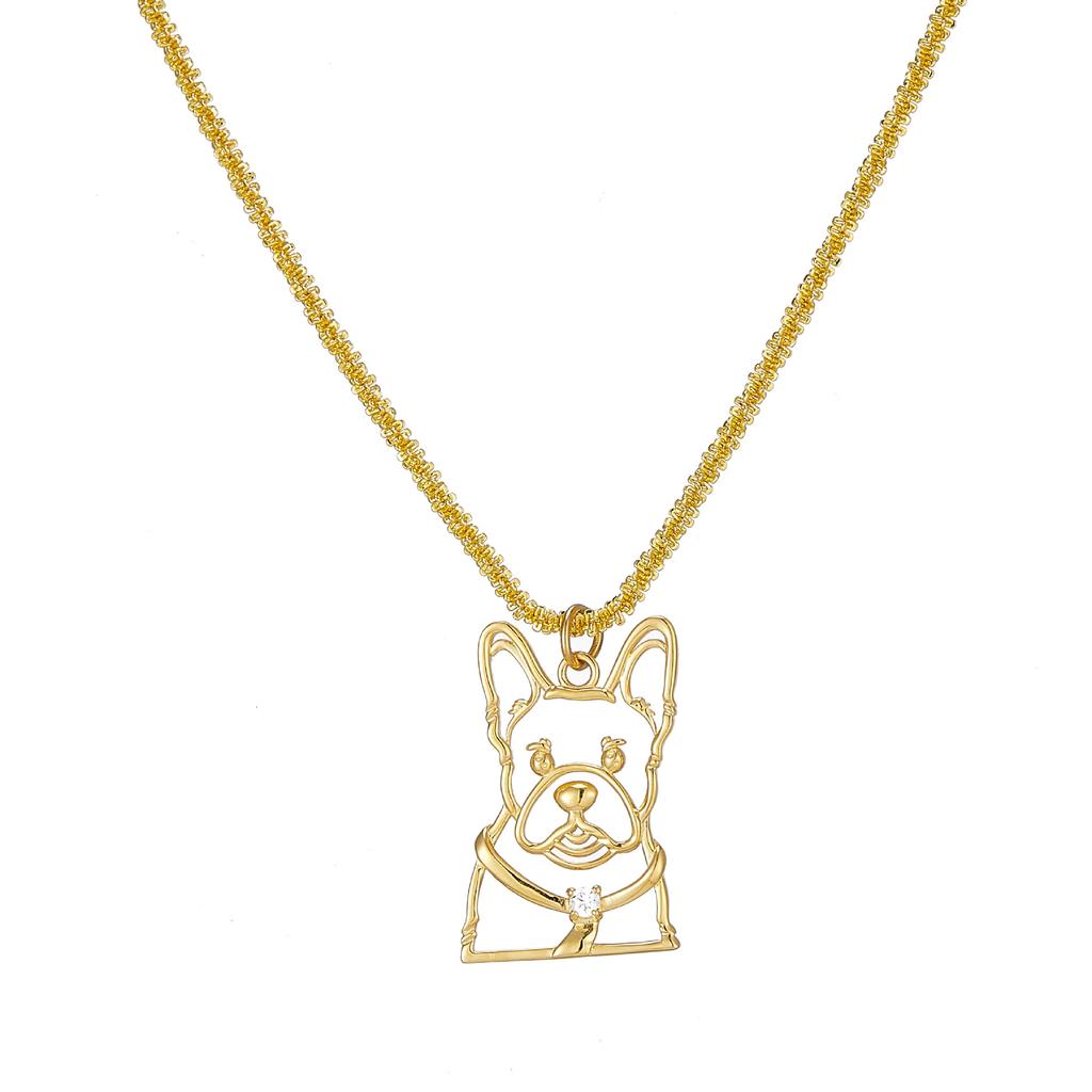 Simple S925 Sterling Silver Pet Dog Necklaces Jewelry Gold Plated Cute Cat Memorial Custom Pendant Gift for Dogs