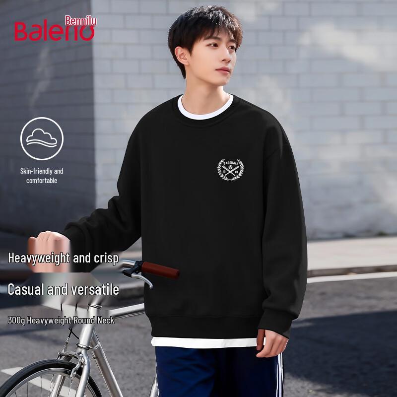 Baleno Men s Heavyweight Knit Round Neck Sweatshirt 2XL