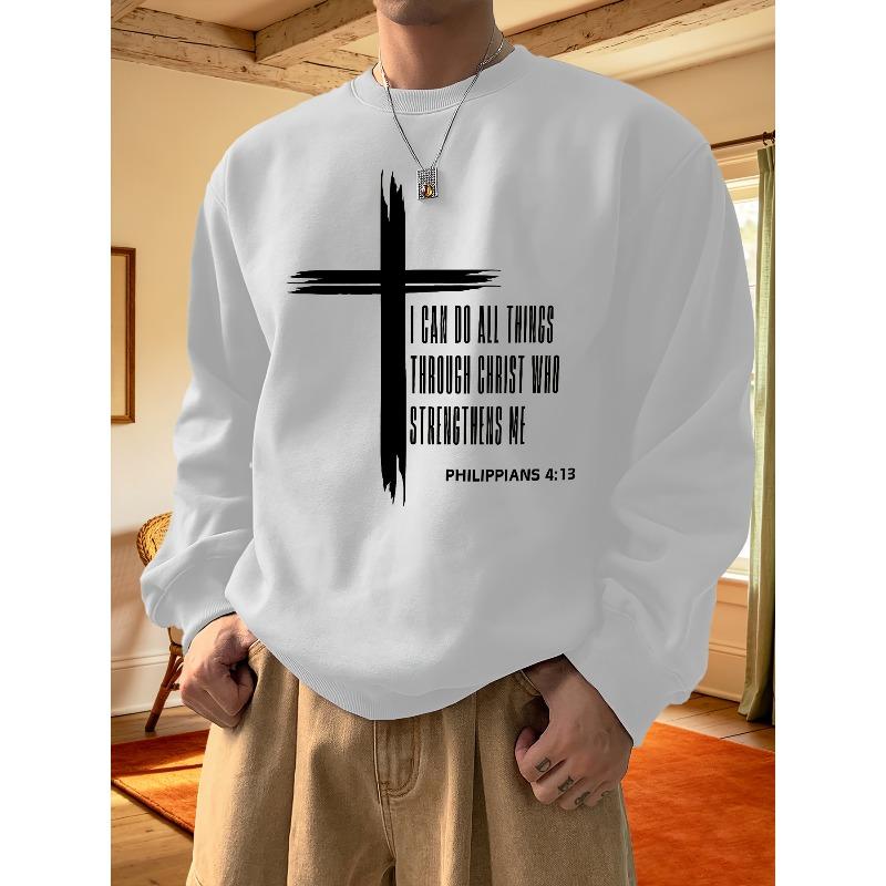 Men's Round-Neck Long-Sleeved Sweatshirt, Suitable for Daily Wear, Lightweight Sweatshirts, Outerwear for Fall and Winter Seasons