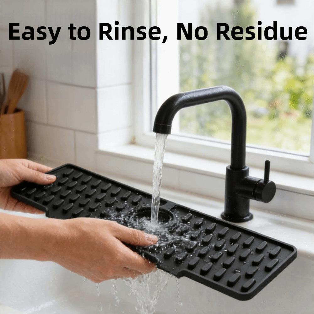 Heat Resistant Draining Pad Non-Slip Splash Guard Mat Darin Pad Silicone Faucet Mat Countertop