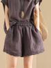 Cotton Linen Lace Trim Set Women's Skirt Suit Ensemble Elastic Material Made in China Versatile Fashionable Ladies Outfit