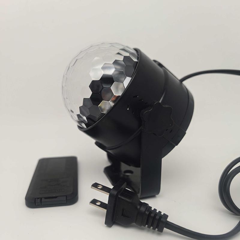 Mini LED Colorful Rotating Magic Crystal Ball Light with Sound Control for Home, KTV, Bar, and Strobe Effects