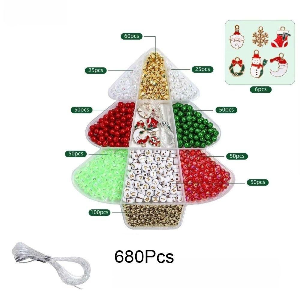 Mini Christmas Gift Box Beads Christmas Series Decroative DIY Bracelet Set with Hole Zinc Alloy Christmas Pendant Charms Girl