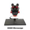 YCS 6558X Ultra HD Trinocular Microscope with Large Base 6.5-58 Zoom 4K Camera for Phone PCB Welding Microscope Tools Set