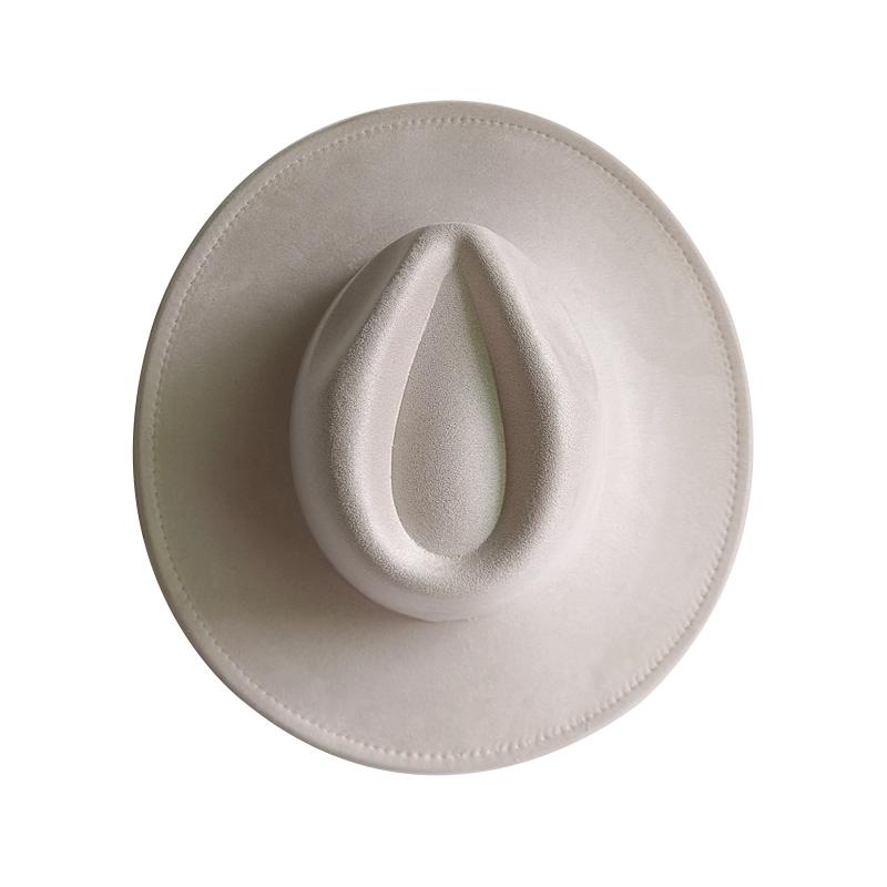 Suede Top Hat 9.5Cm Wide Brim Fedora Hat Men Women Autumn Winter Felt Jazz Hats Classic Church Fedoras Chapeau Sombrero Mujer