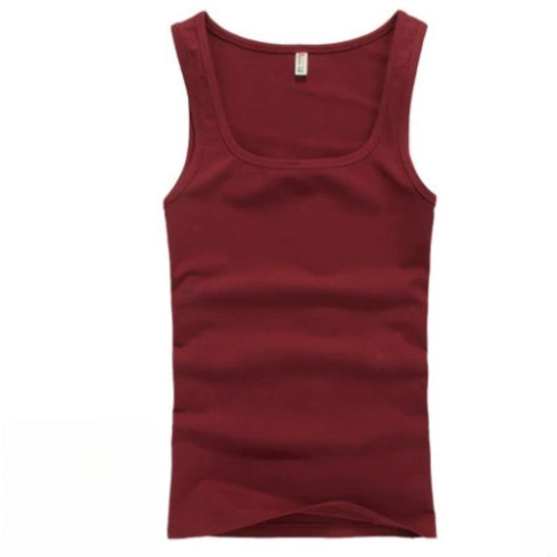 Vestă de bumbac cu gât pătrat pentru bărbați, Fitness de vară pentru bărbați, Bază de exerciții cu croială strâmtă, Vestă cu gât pătrat, Croială slim fit pentru bărbați