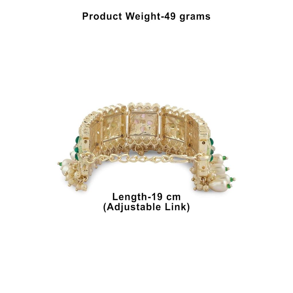 Multi Colour Enamel Kundan & Beads Ethnic Bracelet For Women