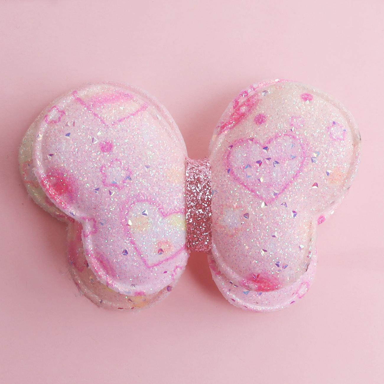 Scallion Powder Double Layer Bow Hair Clips DIY Parts & Accessories Set розовый