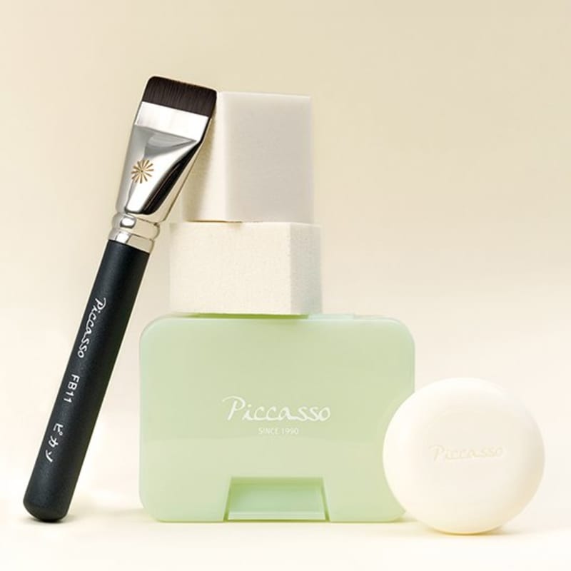 [Picasso] FB11 Close-fitting Base Makeup Set (FB11 Spatula Brush, Latex Sponge 2P, Sponge Case, Brush Cleansing Soap)