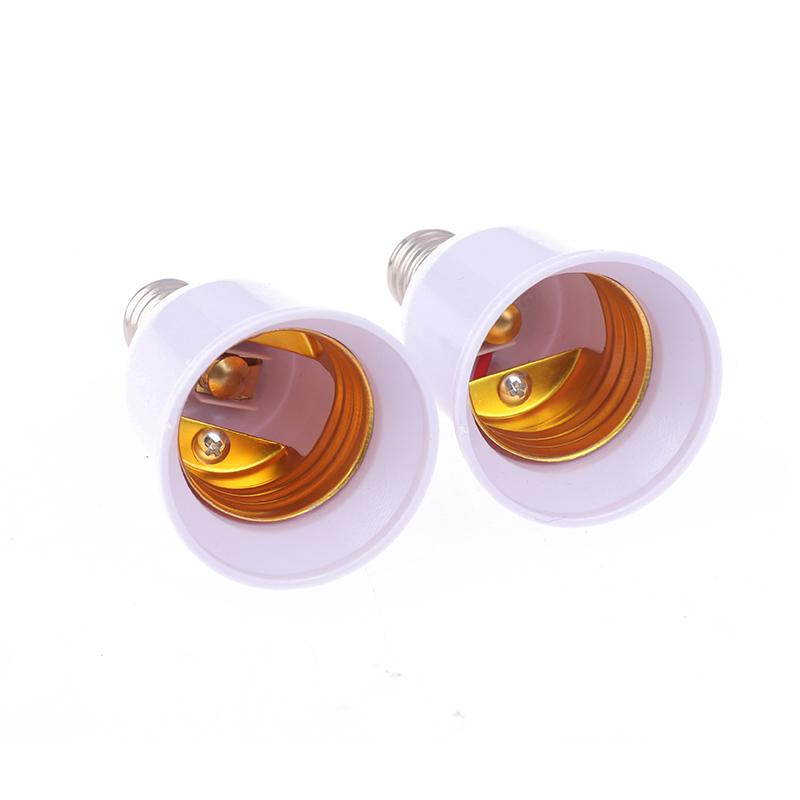 2Pcs E14 To E27 E14-D27 Adapter Conversion Socket Fireproof Plastic Converter Socket Bulb Adapter Lamp Holder Adapter