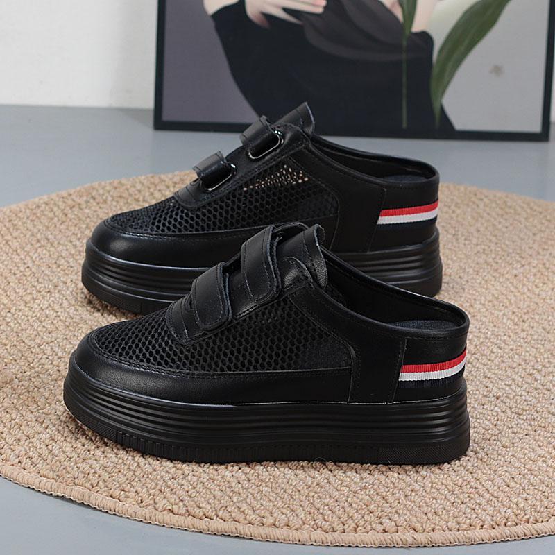 Fashion 7CM Women Summer Air Mesh Chunky Sneakers Sandals Platform Wedge Flats Sandals Slides Shoes Mules Shoes Women Breathable